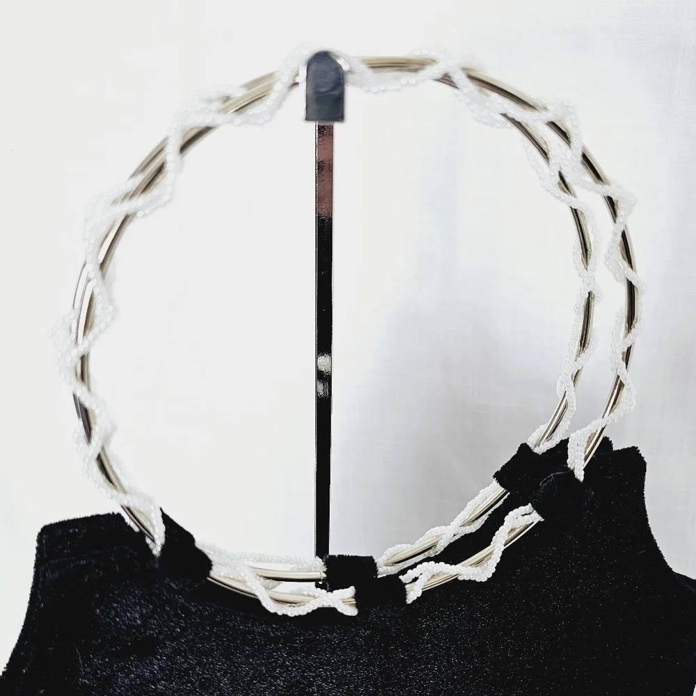 Vintage Victoria's Secret Black Velvet Pearl Ring Night Handbag
